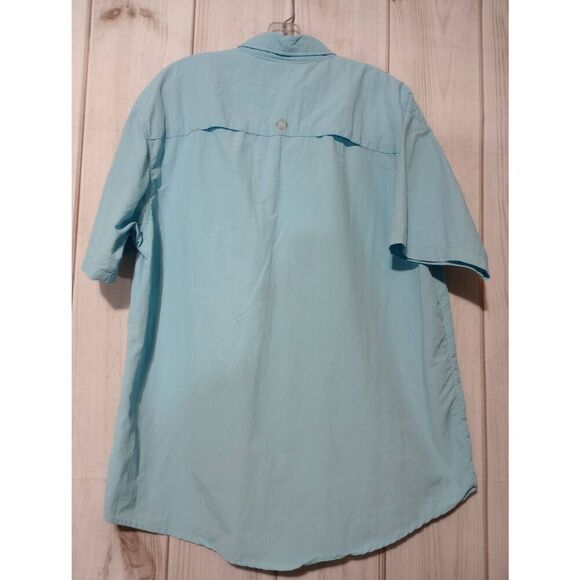 Naviskin Shirt Men's Large Blue Button Front Water Resistant Short Sleeve‎ - Picture 2 of 7